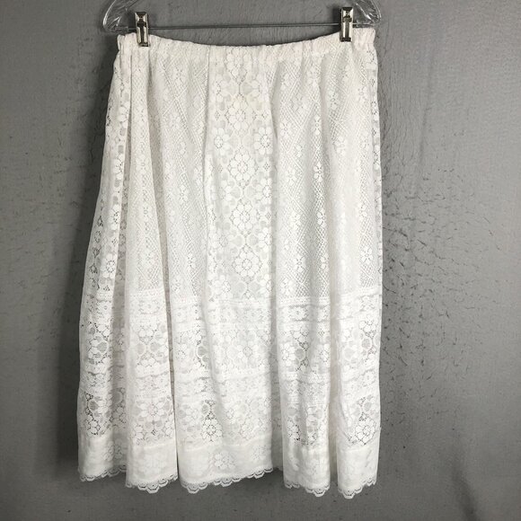 Vintage White Lace Skirt Set Womens Medium Fiary Feminine Victorian Western - Picture 3 of 16